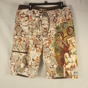 Vtg.-Y2K-Lost Enterprises Mayhem-Board Shorts-Bikini Girls Pattern-Men's-Size 38